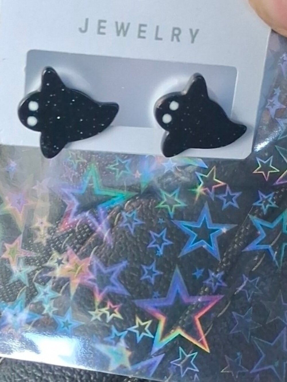 $8 Each Or Bundle 5/$20 Black Ghost Stud Earrings - Picture 7 of 7